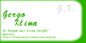 gergo klima business card